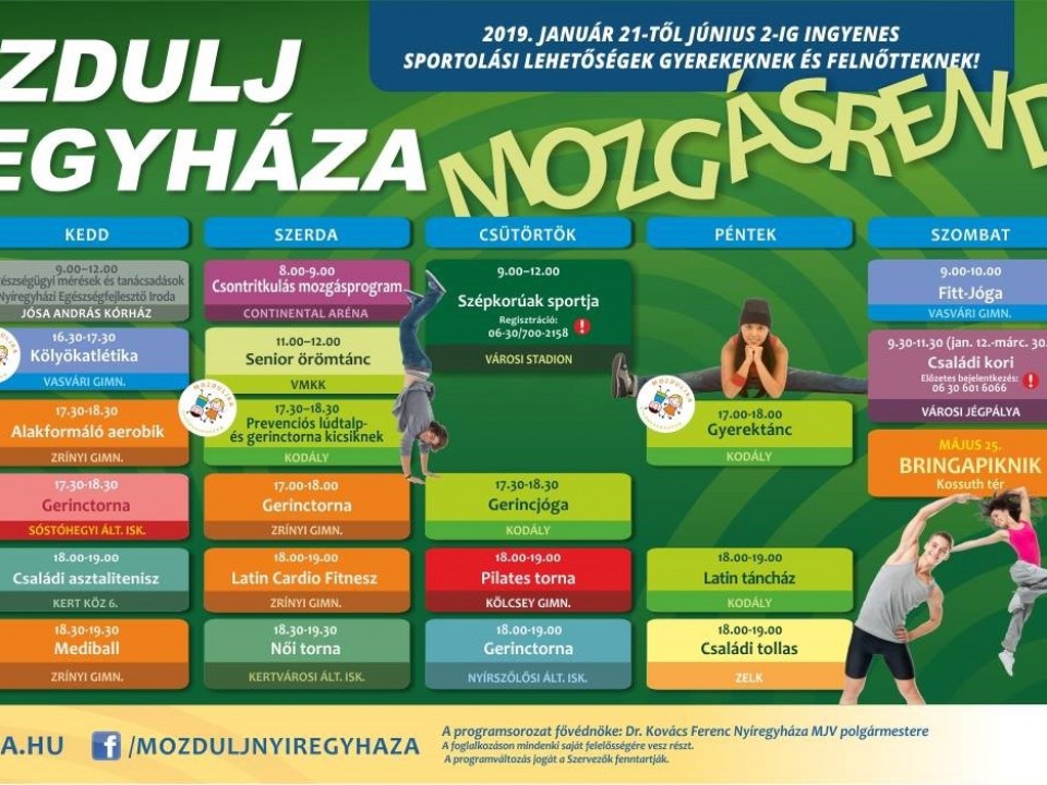 Mozdulj Nyíregyháza! - Újra ingyenes mozgásformák január 21-től Nyíregyházán