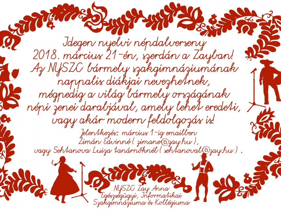 Idegen nyelvi népdalverseny! 