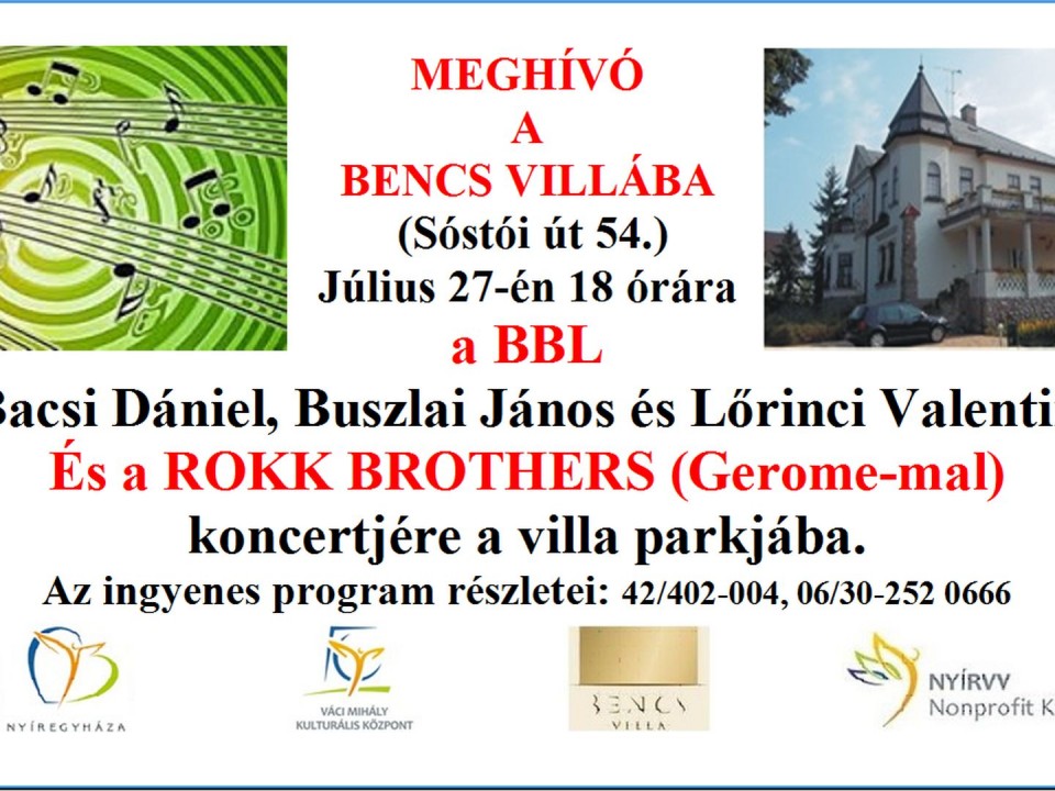 Nyári programok a Bencs Villában