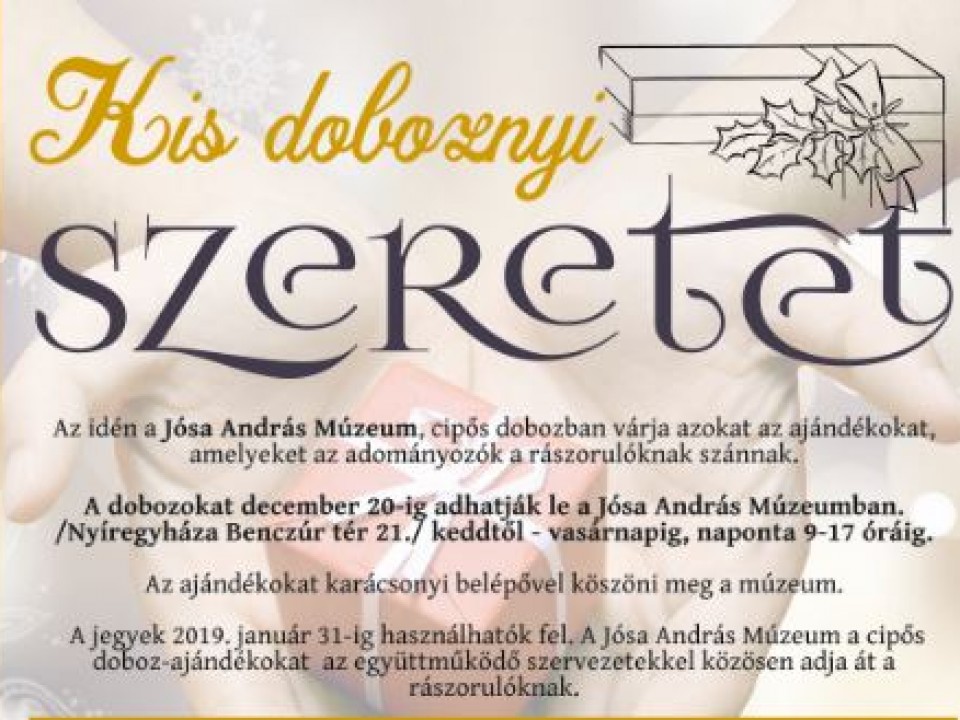 Kis doboznyi szeretet - Gyűjtést szervez a múzeum