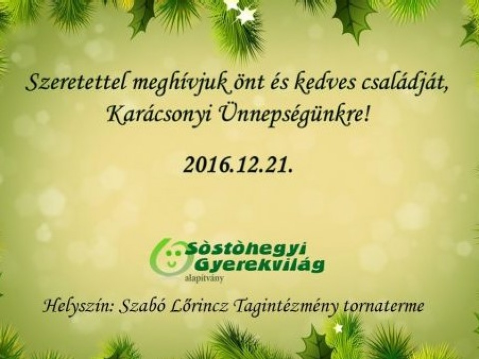 SÓSTÓHEGYI KARÁCSONYOZÁS