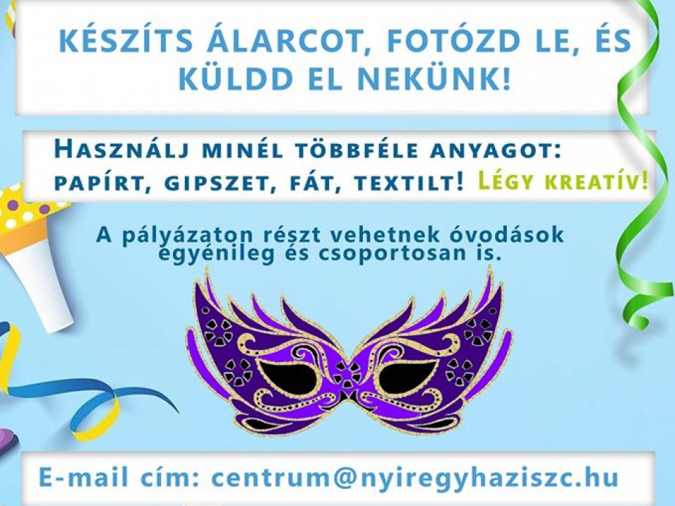 Farsangi pályázatok óvodás- és általános iskolás korosztály számára 