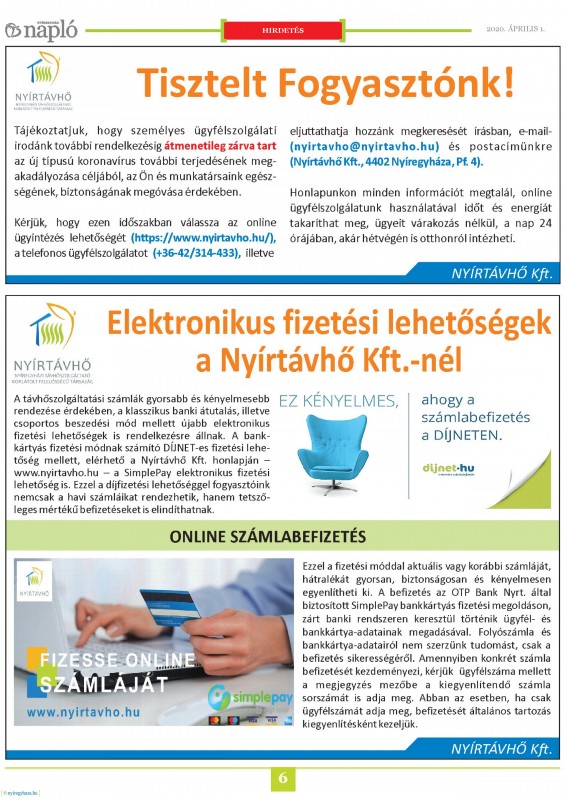 Olvassa a szerdai Nyíregyházi Naplót, digitálisan!