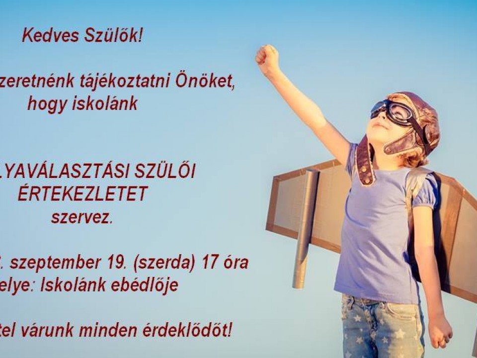 Pályaválasztási szülői értekezlet a Sipkayban