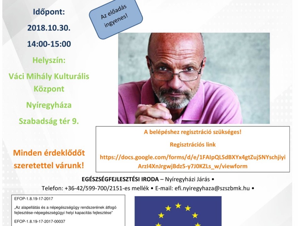 Dr. Zacher Gábor Nyíregyházán tart előadást
