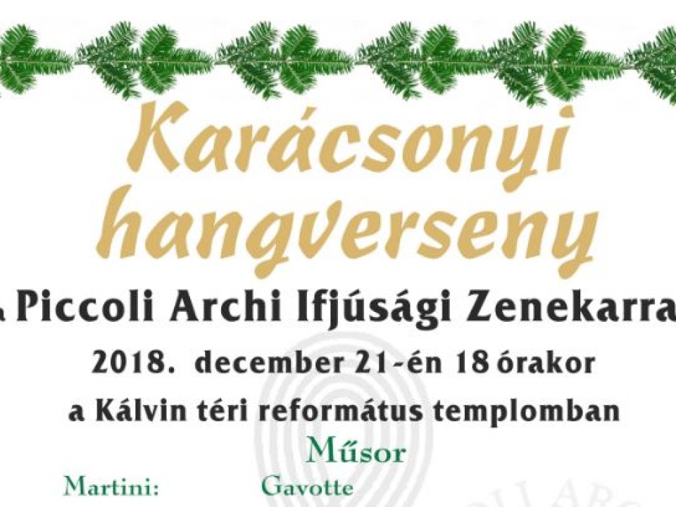 Karácsonyi hangverseny a Piccoli Archi Ifjúsági Zenekarral