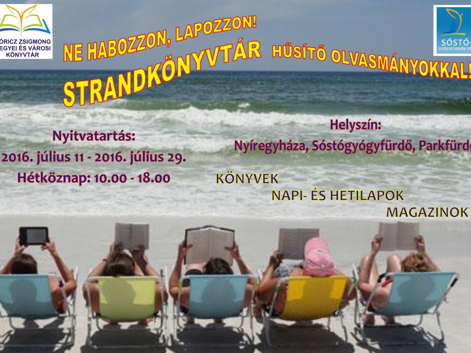 Strandkönytár - pihenés és olvasgatás