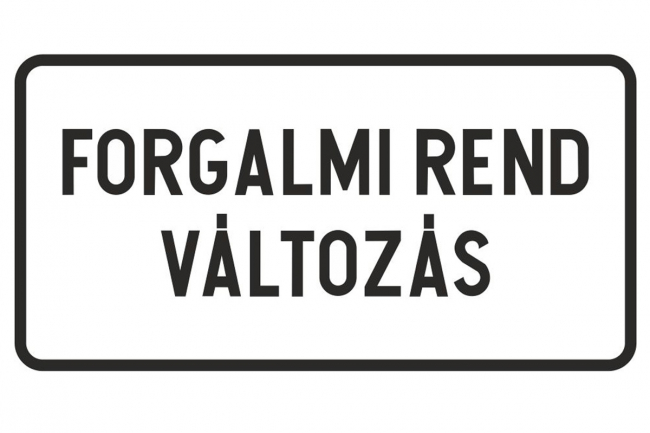 Útinfó - Forgalmirend változás