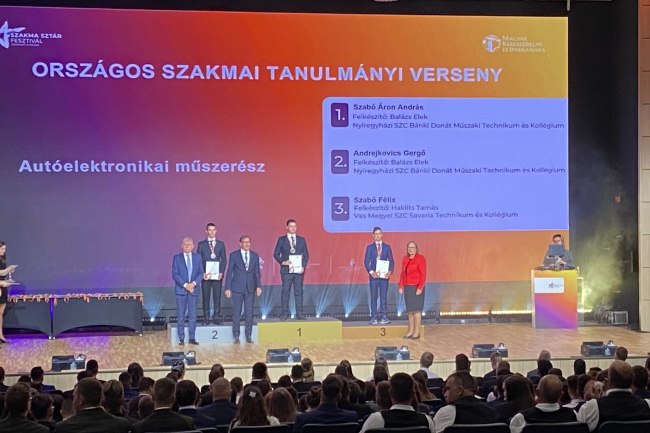 Több dobogós helyet is kaptak a Szakképzési Centrum Diákjai a Szakma Sztár Fesztiválon