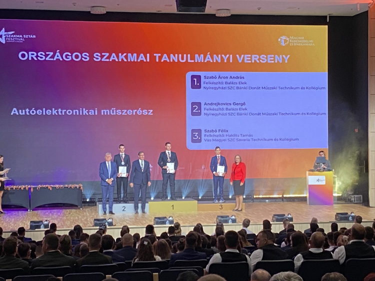 Több dobogós helyet is kaptak a Szakképzési Centrum Diákjai a Szakma Sztár Fesztiválon