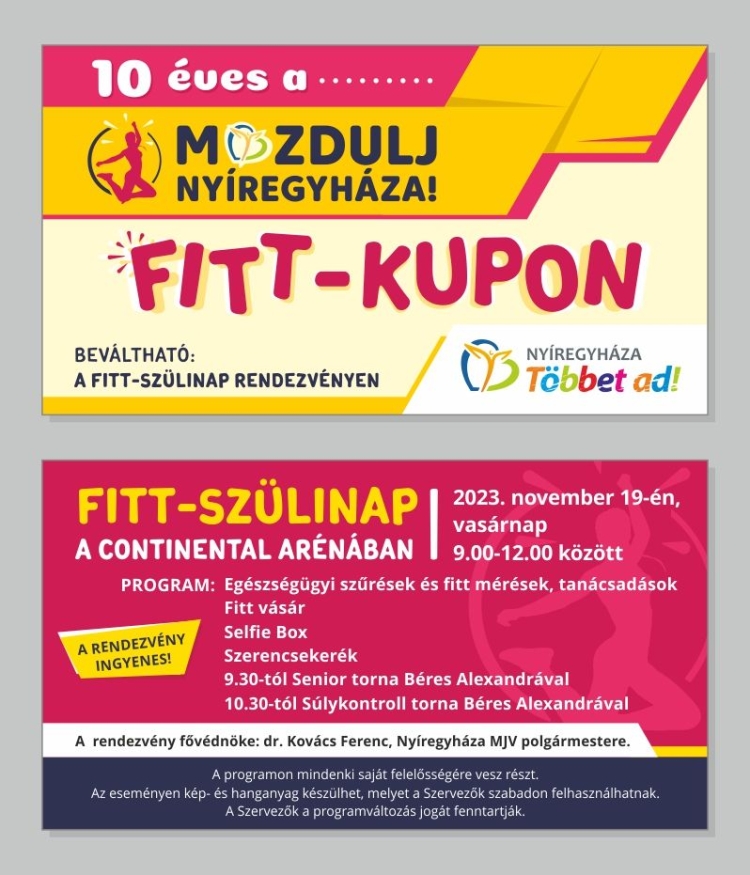 Mozdulj Nyíregyháza! - Fitt-Szülinap, Fitt-Kupon