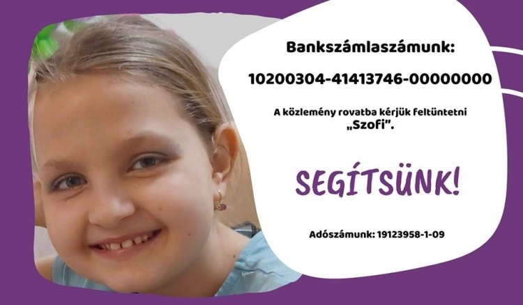 Segítsünk Szofinak meggyógyulni!