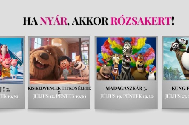 Vígjátékokkal várja a gyerekeket és családokat a Rózsakert Szabadtéri Mozi!