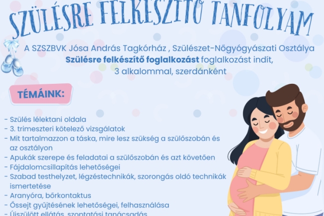 Január 29-én szülésre felkészítő tanfolyam indul a Nyíregyházi Jósa András Tagkórházba