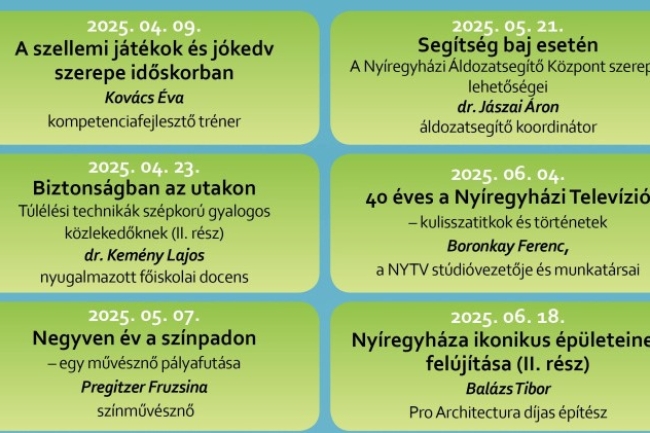Újabb hat előadás - Indul a szépkorúak akadémiája