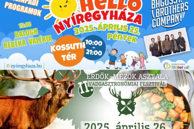 Helló Nyíregyháza! – Április végén két nagyszabású program várja az érdeklődőket