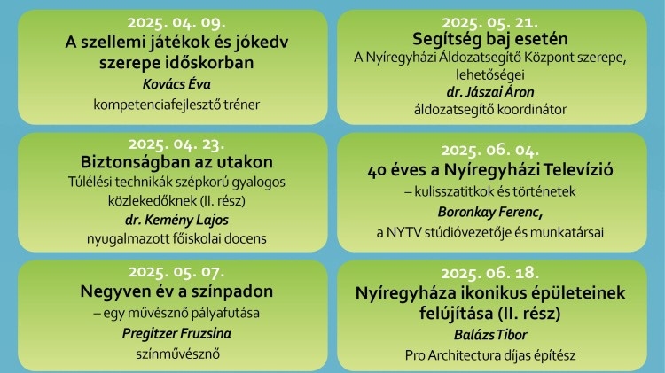 Újabb hat előadás - Indul a szépkorúak akadémiája