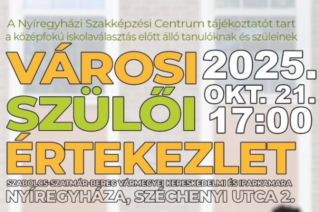 Továbbtanulás - Városi Szülői Értekezletet rendeznek Nyíregyházán