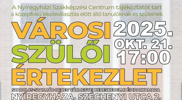 Továbbtanulás - Városi Szülői Értekezletet rendeznek Nyíregyházán
