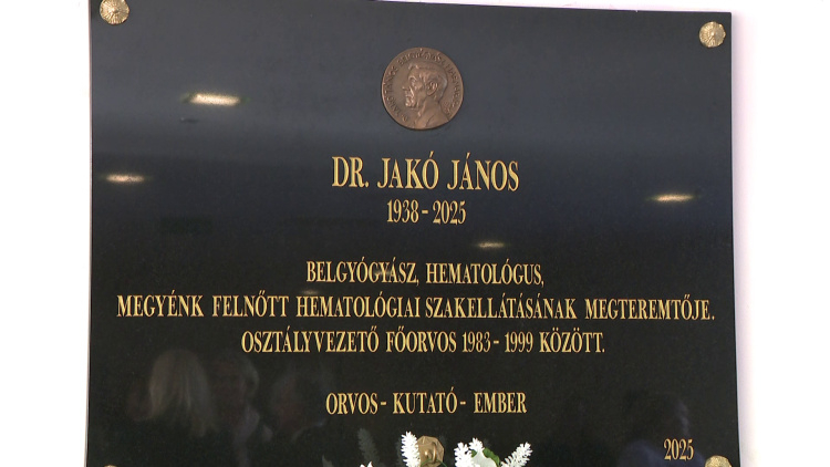 Emléktáblát kapott a hematológus – A sztetoszkóp mellett a mikroszkóp volt a legkedvesebb eszköze