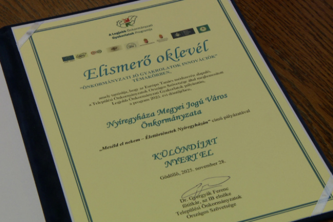 Meséld el nekem – Elismerést kapott az önkormányzat a programért