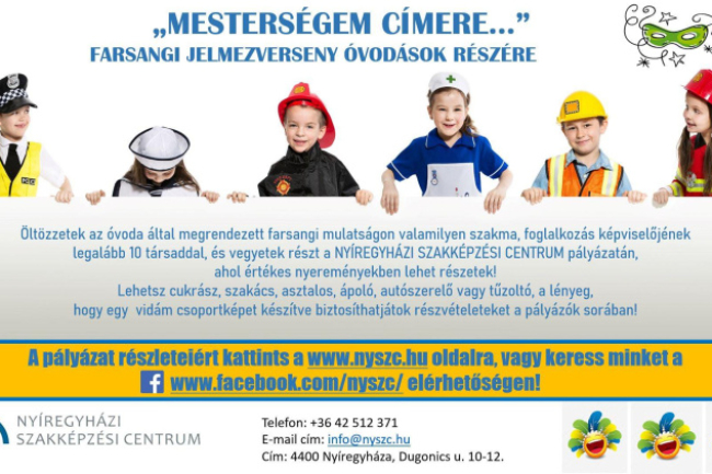 „Mesterségem címere…” – Farsangi jelmezversenyt rendeznek óvodások számára