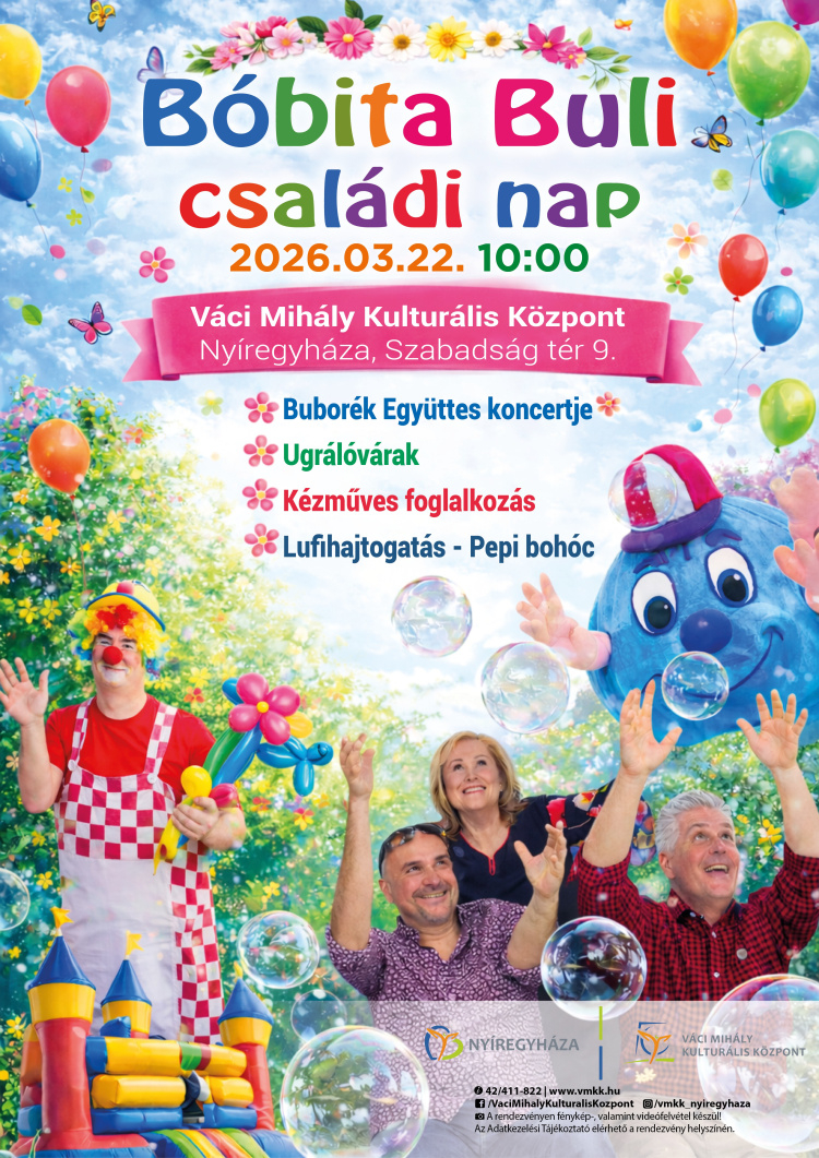 Bóbita Buli – családi nap várja a gyerekeket és szülőket Nyíregyházán