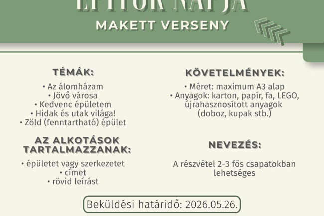 Versenyt hirdetnek az Építők Napja alkalmából