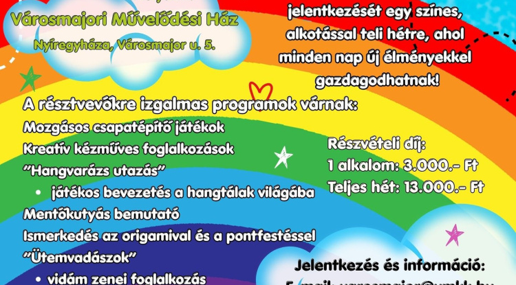 Kreatív nyár várja a gyerekeket a Városmajorban