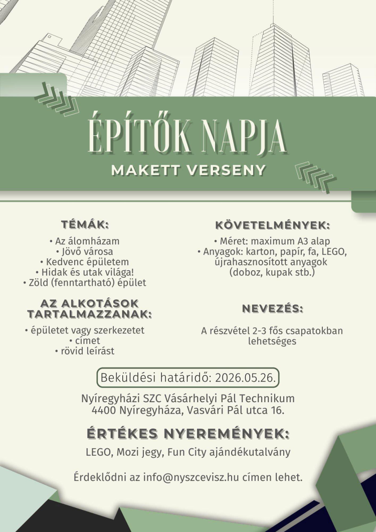 Versenyt hirdetnek az Építők Napja alkalmából