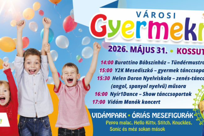 Színes programokkal várja a családokat a Városi Gyermeknap Nyíregyházán