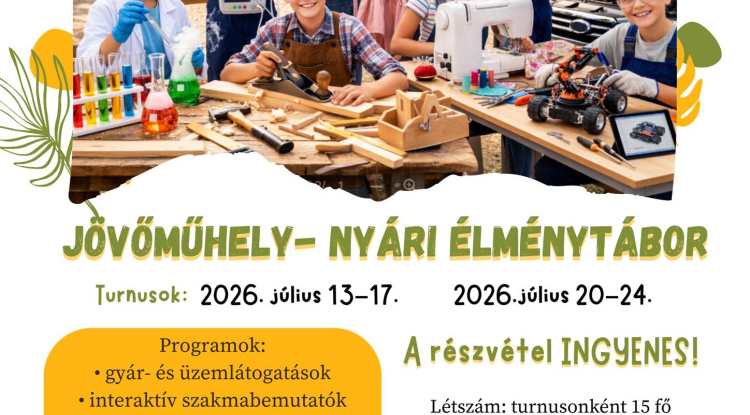 Ingyenes nyári élménytábort szervez a Nyíregyházi Szakképzési Centrum