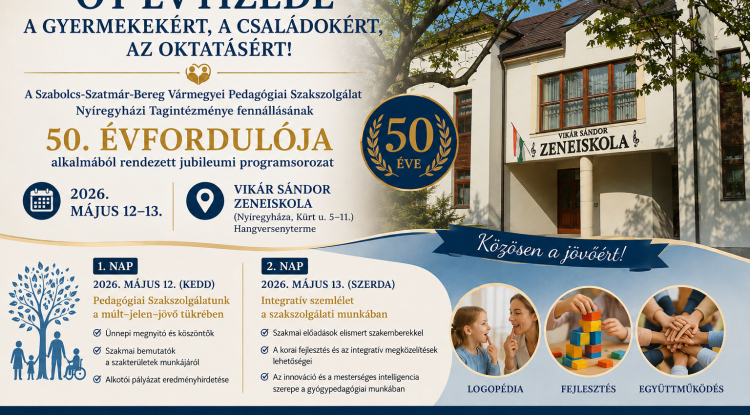 Ötvenéves jubileumát ünnepli a nyíregyházi pedagógiai szakszolgálat
