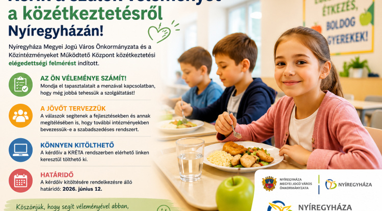 Önkormányzati felhívás - A közétkeztetésről kérik a szülők véleményét