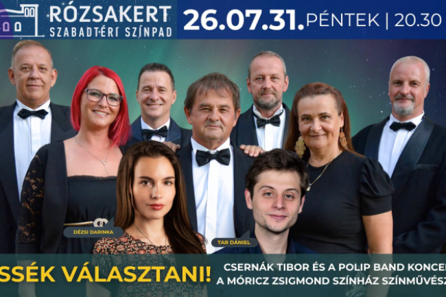 A 70-es és 80-as évek legnagyobb slágerei elevenednek meg a Rózsakertben – élő koncerttel érkezik a „Tessék választani!”