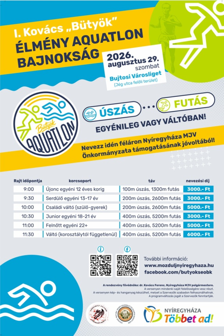 Sporttal tisztelegnek Kovács „Bütyök” József emléke előtt – Aquatlon élménybajnokság lesz a Bujtosi Városligetben
