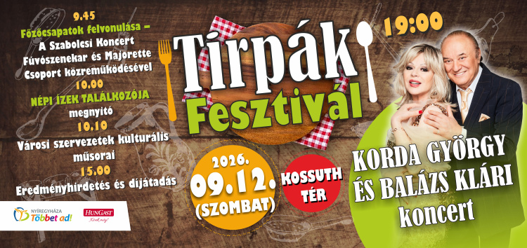 Tirpák Fesztivál 2026 – Ízek, kultúra és zene Nyíregyházán