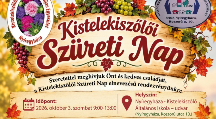 Szüreti hangulat, felvonulás és családi programok – Jön a Kistelekiszőlői Szüreti Nap
