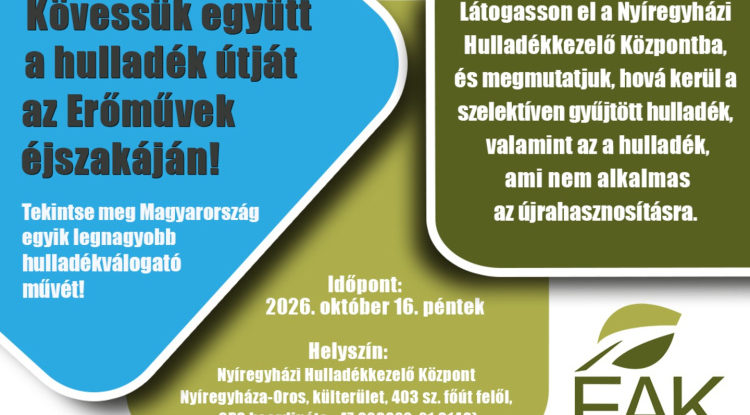 Erőművek Éjszakája – A Nyíregyházi Hulladékkezelő Központ is megnyitja kapuit