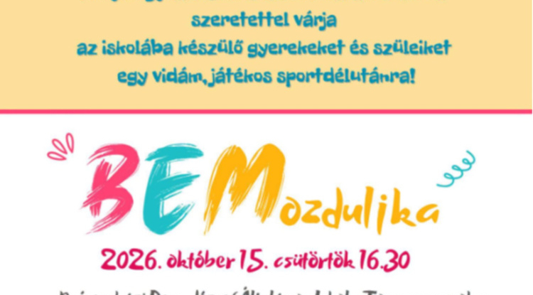 Játékos sportdélutánra várják a leendő elsősöket a Bem Iskolában